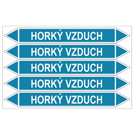 Značení potrubí, horký vzduch